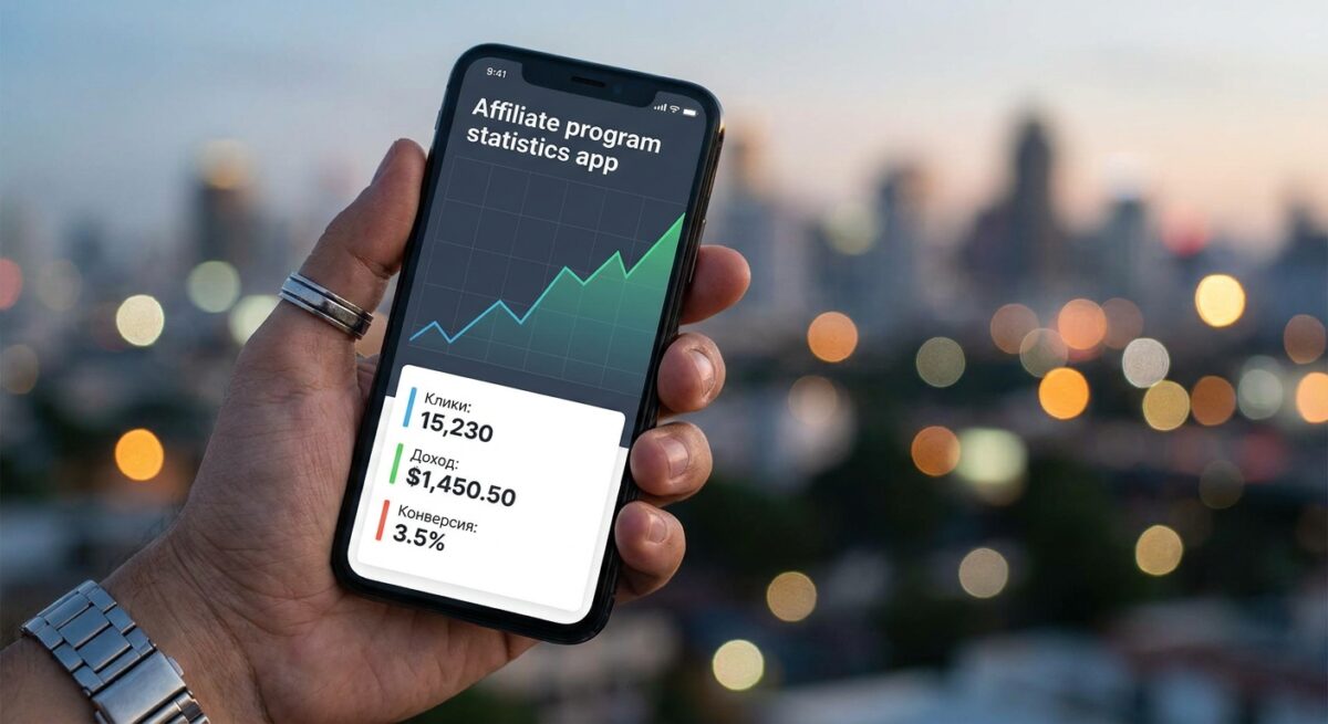 Просмотр статистики партнерской программы на смартфоне