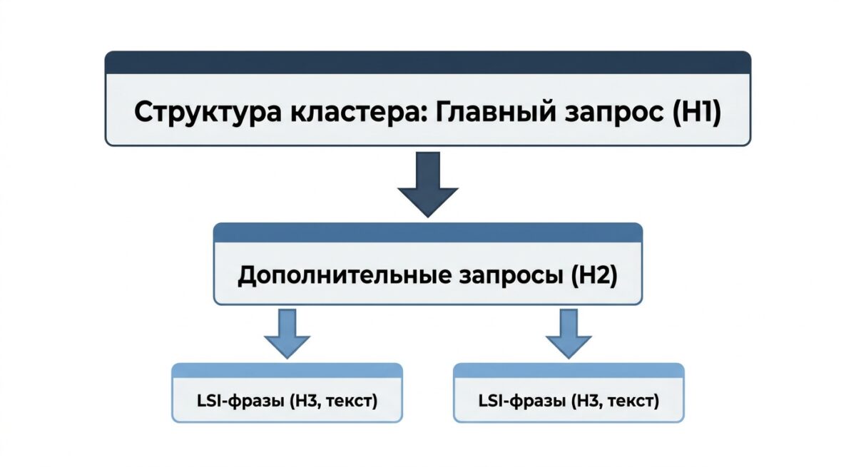 Схема структуры кластера поисковых запросов