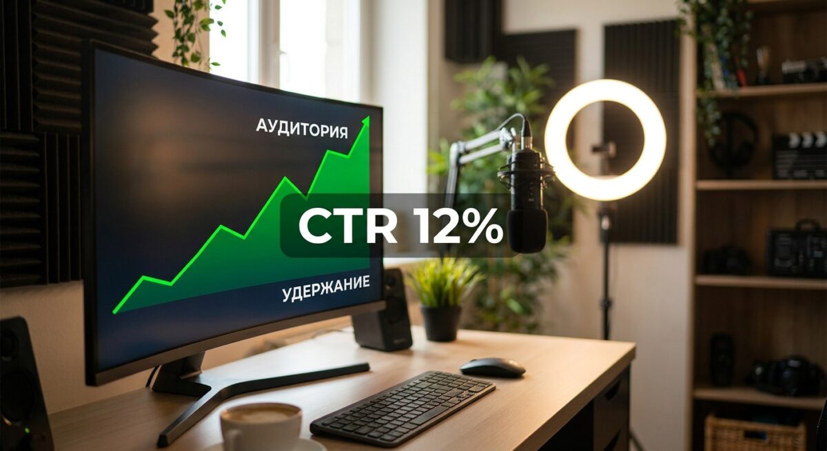 График удержания аудитории и высокий показатель CTR на мониторе