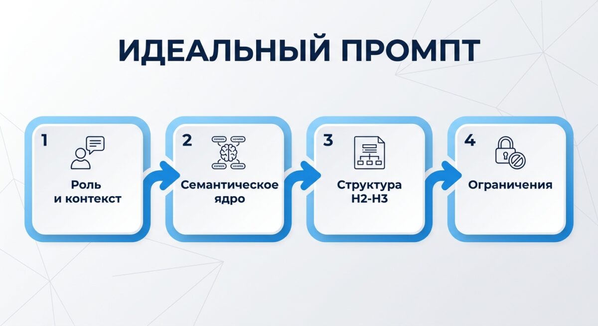 <em>Схема</em> создания правильного промпта для генерации SEO-статьи