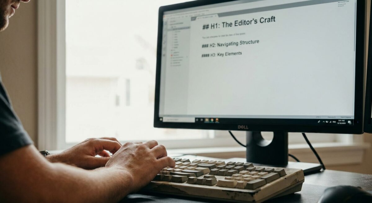 Проработка структуры статьи и иерархии заголовков в текстовом редакторе