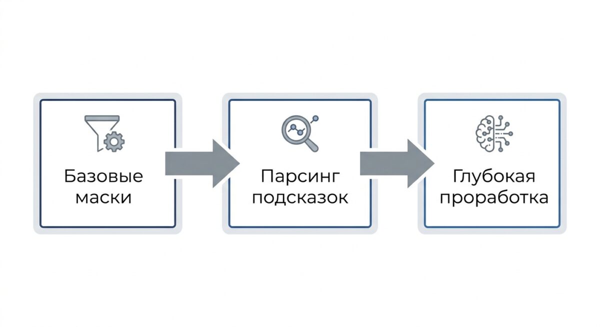 Схема этапов формирования семантического ядра