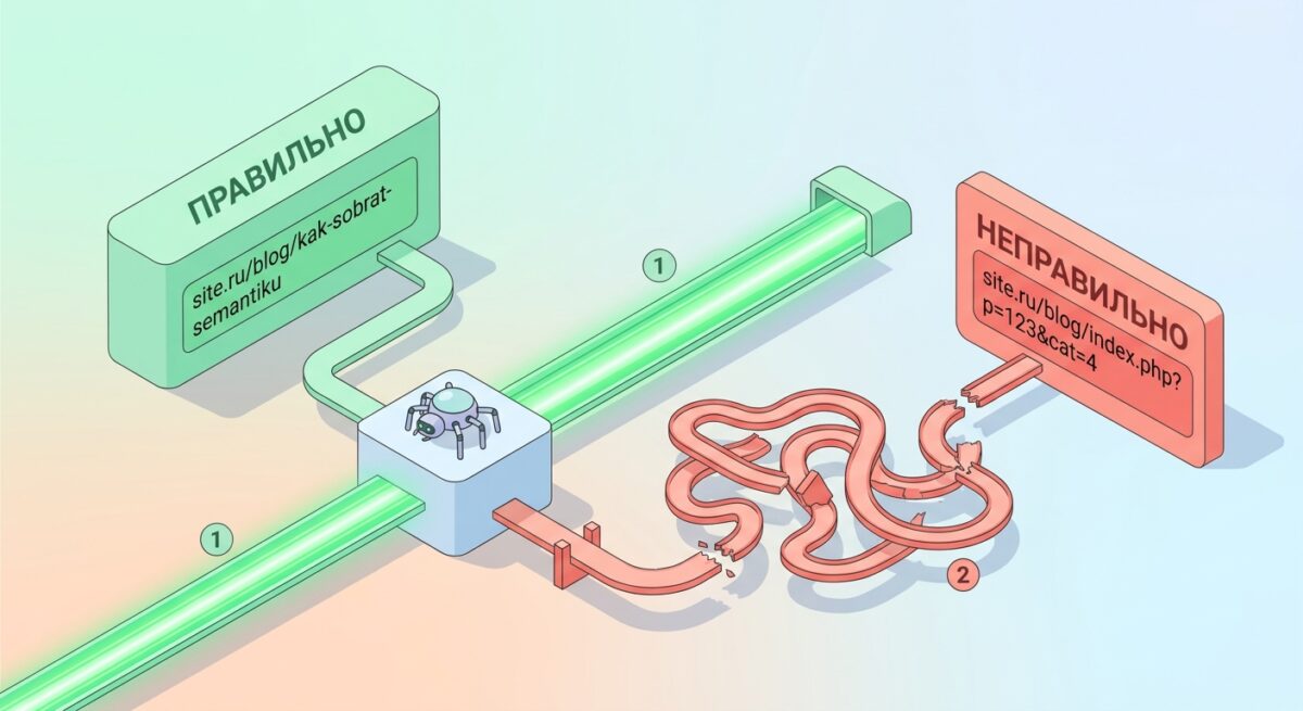 Инфографика: правильная и неправильная структура URL для SEO-продвижения блога