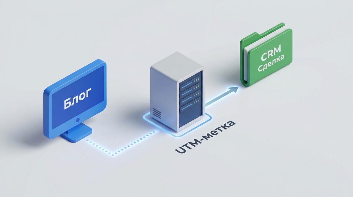 Схема передачи UTM-меток из блога в CRM-систему