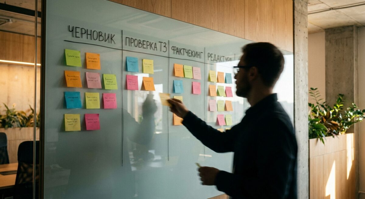 Процесс согласования контента на маркерной доске