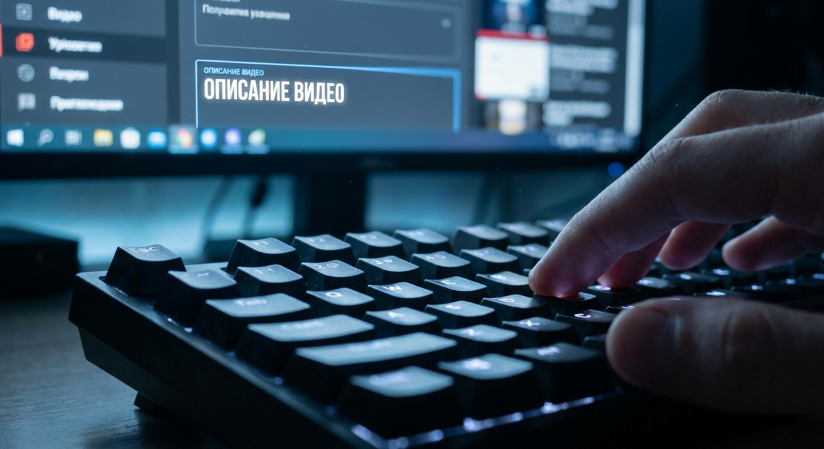 Процесс заполнения метаданных и описания для видеоролика