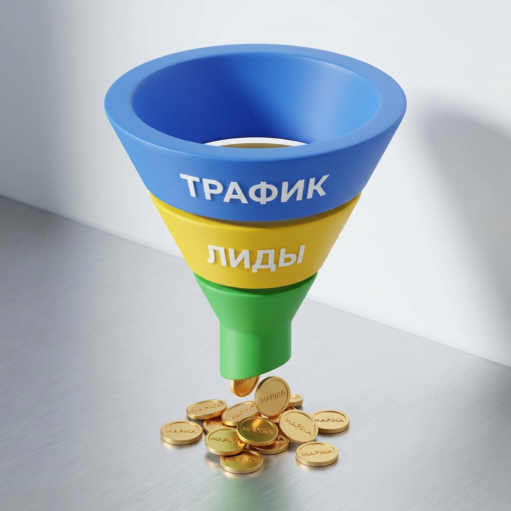 Схема связи трафика, лидов и итоговой маржи